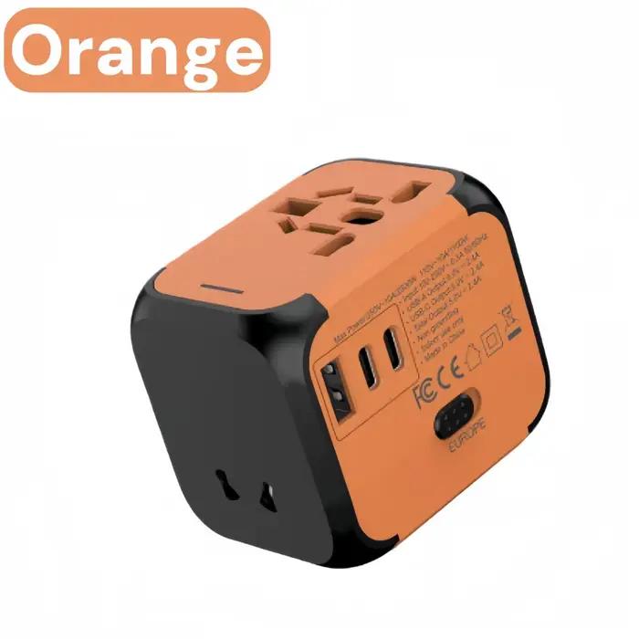 Adaptateur de chargeur de voyage universel avec 2 ports USB et 1 port Type C - Comprend des prises U