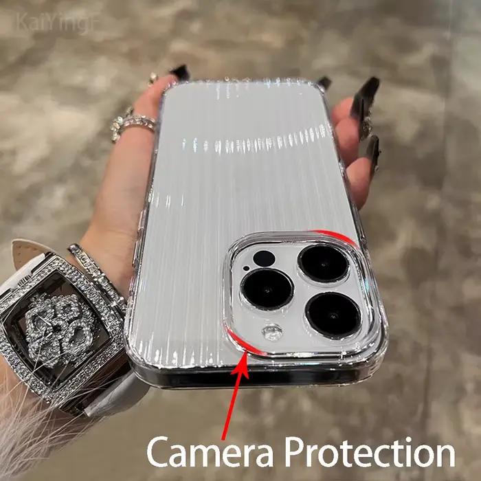 Coque de téléphone transparente pour iPhone 16 15 11 12 13 14 Pro Max, coque arrière en Silicone ond