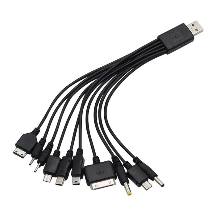 Câble de chargeur universel USB multi-prises pour téléphone portable, câble USB 10 en 1 pour Samsung