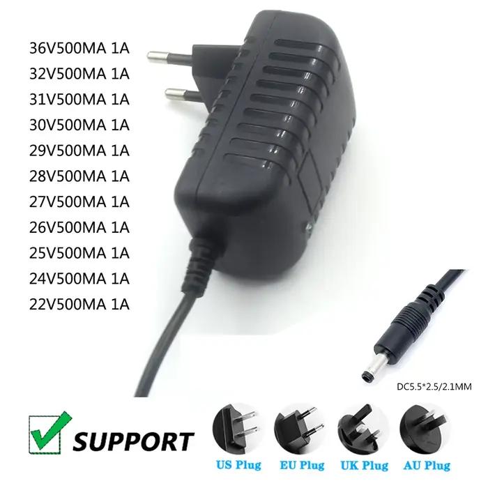 Alimentation électrique CC 18V 22V 24V 25V 26V 27V 28V 29V 30V 31V 32V 500mA 1A pour aspirateur, cha