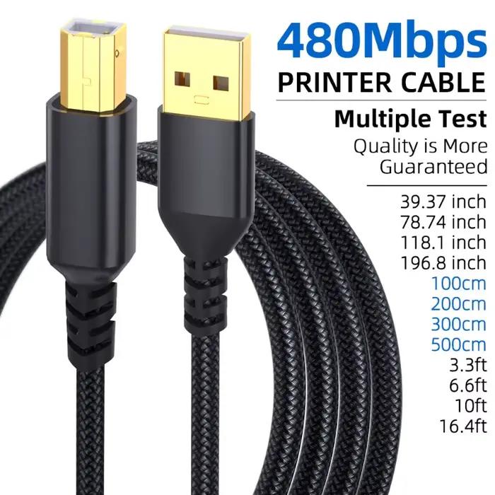 Câble d'imprimante USB B vers USB A, USB 2.0 mâle vers mâle, cordon de Scanner, cordon d'imprimante