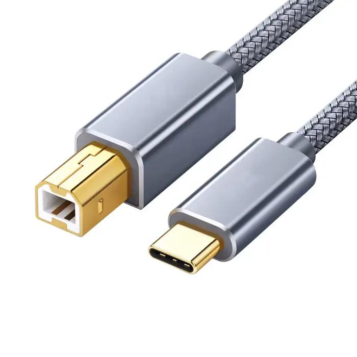 Câble d'imprimante USB C vers USB B 2.0, câble d'imprimante pour ordinateur portable, scanner, câble
