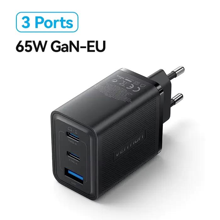 Vention – chargeur GaN 65W, Charge rapide 4.0 3.0 Type C PD, USB, pour iPhone 14, 13, 12 Pro Max, ch