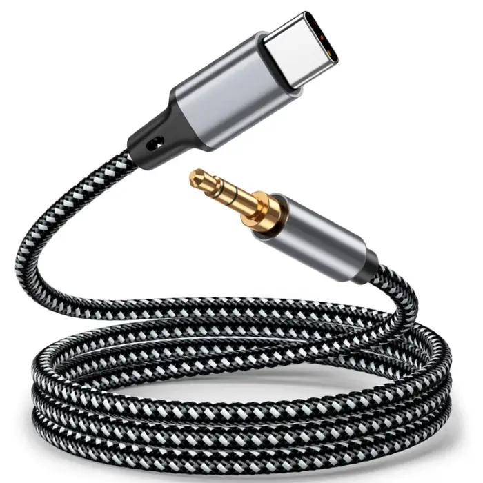 1m 1.5m 2m USB Type C à 3.5Mm Jack AUX câble DAC USB-C adaptateur Audio pour téléphone casque voitur