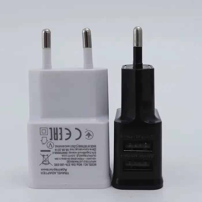Chargeur USB double 5V universel avec prise EU pour iPhone Samsung Xiaomi Huawei - Adaptateur d'alim