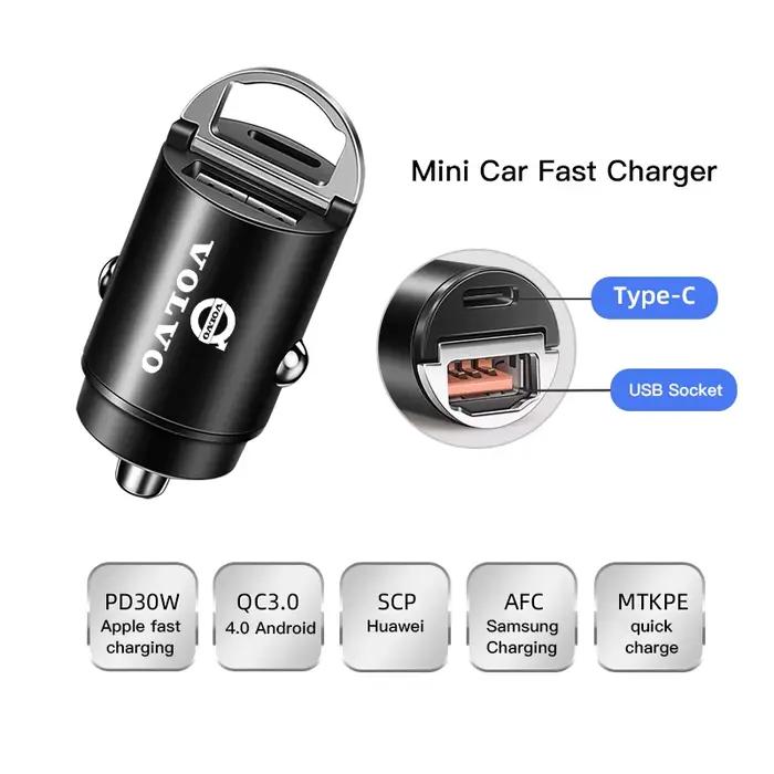 Chargeur de voiture USB type-c, adaptateur de charge rapide, accessoires automobiles pour Volvo Xc60