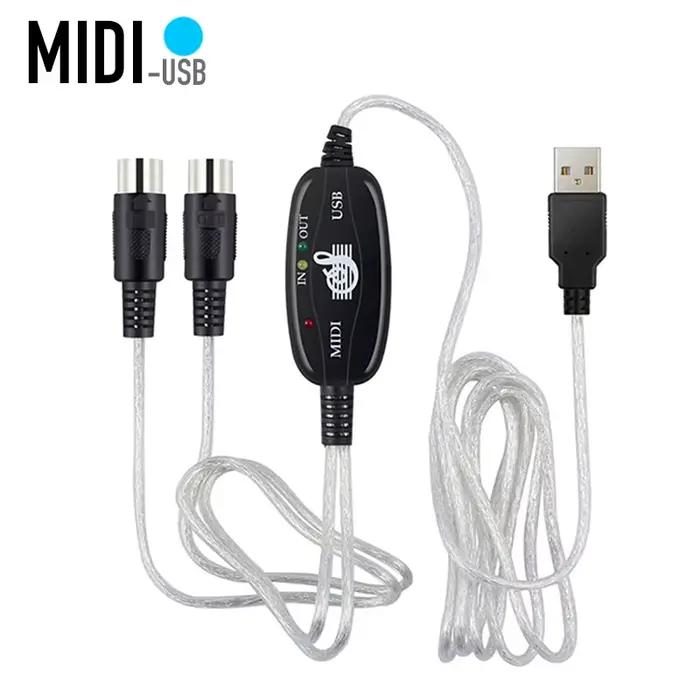 Câble adaptateur audio MIDI vers USB IN-OUT pour clavier électronique 5 broches, convertisseur de mu