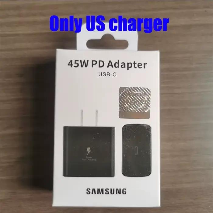 Chargeur Super Rapide Original SAMSUNG 45W PD Prise US pour Galaxy S26 S25 S24 S23 Note20 Ultra 10 P