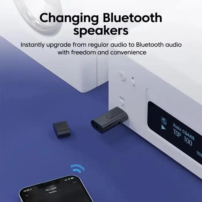 2025 mise à niveau Bluetooth 5.3 récepteur double USB/AUX adaptateur Plug And Play voiture musique B