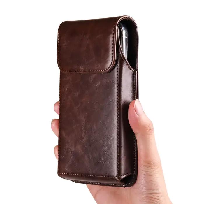 Sac de téléphone à Clip de ceinture en cuir de vache pour hommes, pochette de taille pour Samsung Ga