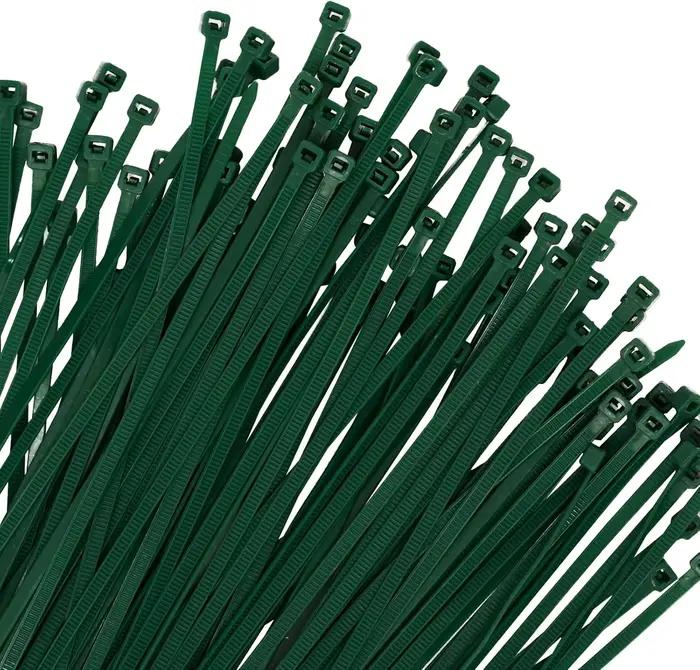 Attaches à fermeture éclair en Nylon vert de 20CM, 100 pièces, attaches de câble autobloquantes robu