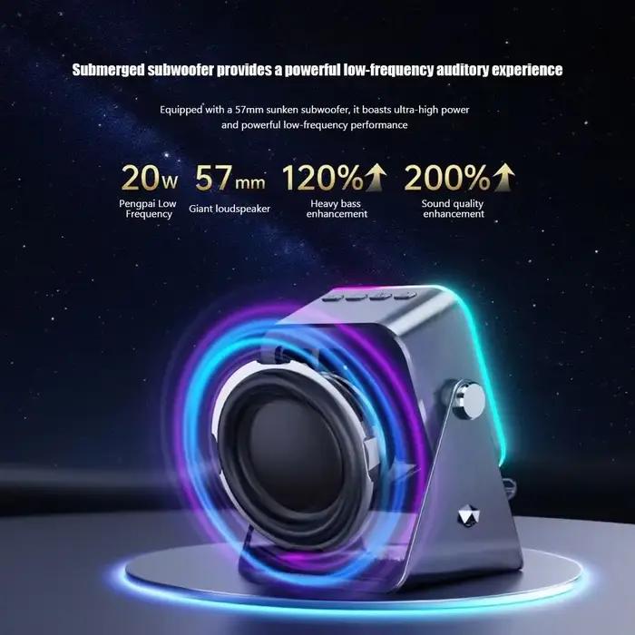 Support de téléphone pliant amélioré avec haut-parleur à Induction et lumière, support Audio Portabl