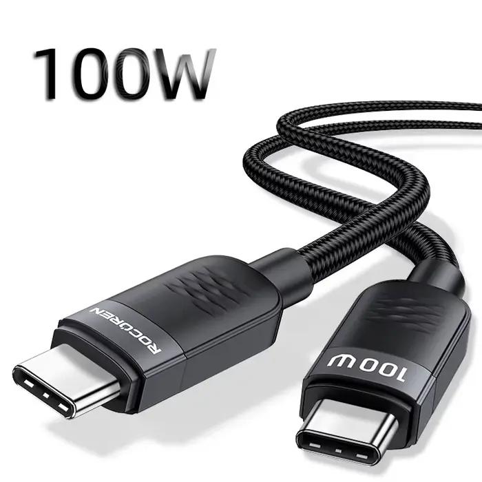 Rocoren 240W type-c vers USB C câble de données PD3.1 charge rapide 100W Type C cordon charge rapide