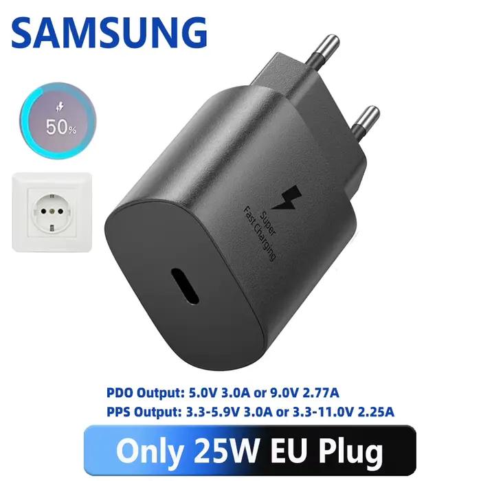 Chargeur PD SAMSUNG 25W d'origine, Cargador 9V 2.77A Usb C, adaptateur de charge rapide EU US Galaxy