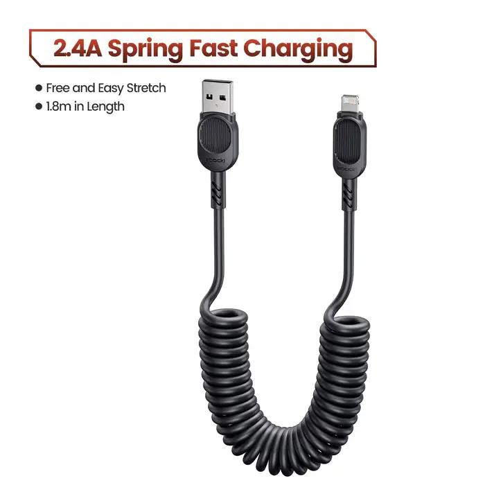 Toocki-Câble de charge rapide rétractable pour téléphone de voiture, câble de pluie USB C, chargeur
