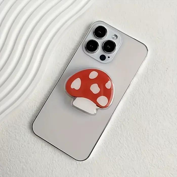 Support de poignée de téléphone portable pliable et extensible en forme de champignon mignon, Suppor