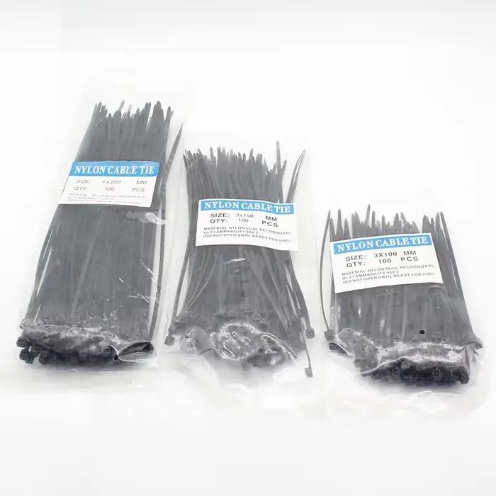 300 pièces câble en Nylon autobloquant fil plastique attaches à glissière ensemble 3*100 3*150 4*200