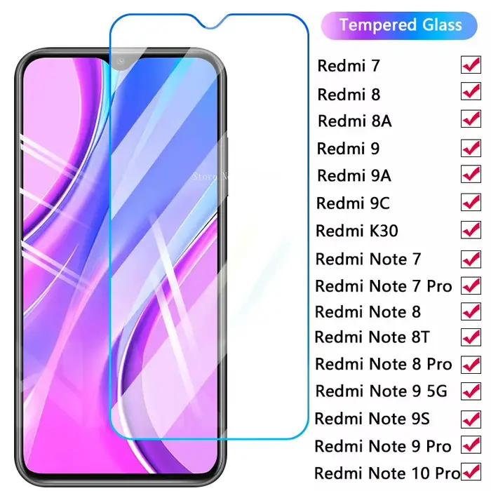 2 pièces verre de protection pour Xiaomi Note 7 8 8T 9 5G 9S 10 Pro protecteur d'écran trempé Redmi