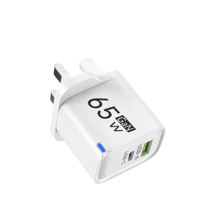 Chargeurs rapides USB universels 65W GaN chargeur rapide 3.0 USB-A USB-C chargeurs rapides adaptateu