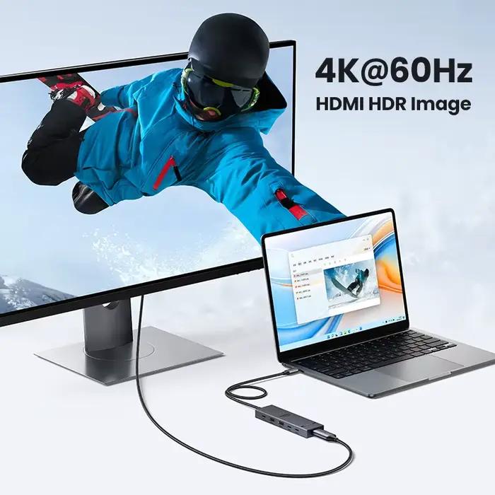 UGREEN USB C HUB 10Gbps 4K60Hz HDMI USB3.2 PD100W répartiteur USB pour ordinateur portable Macbook P