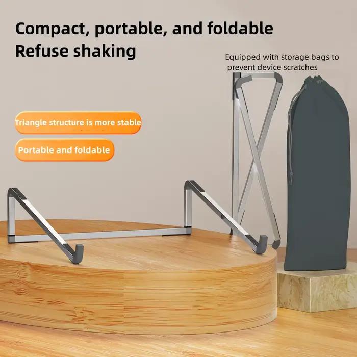 Support Pliable et Réglable en Aluminium pour Ordinateur Portable et Tablette, Dissipation de la Cha
