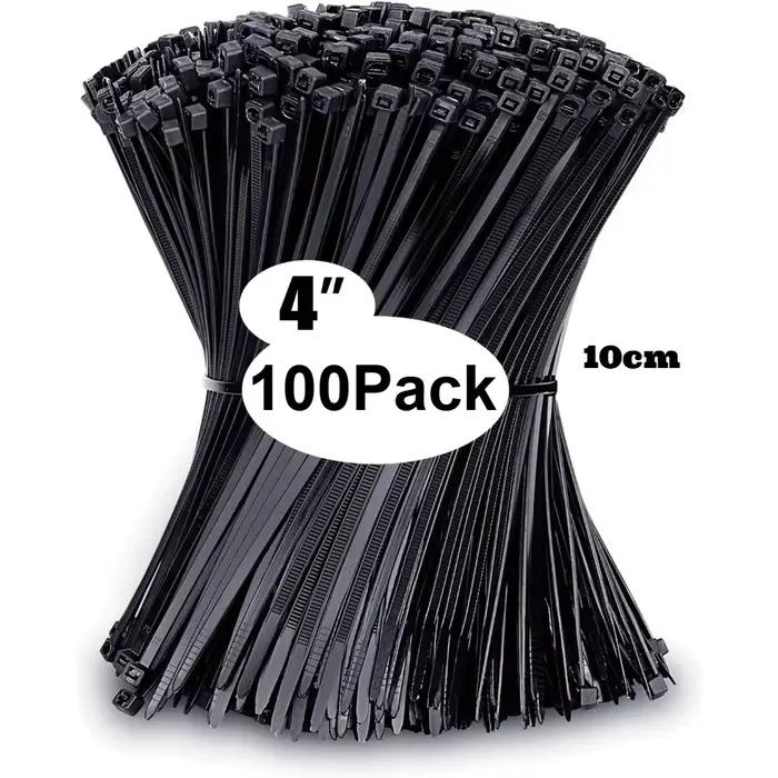 Attaches-câbles de différentes tailles (4”+6”+8”+12”), 100/400 pièces, attaches-câbles noires résist
