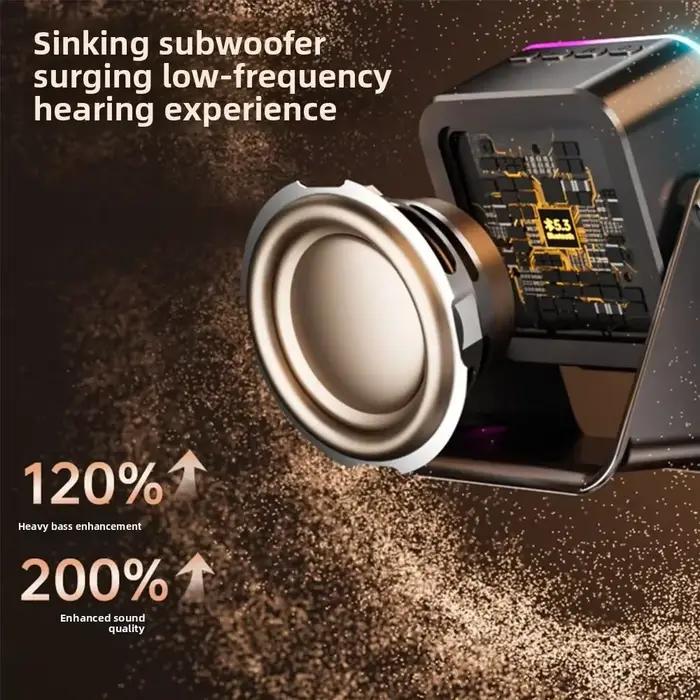 Support de téléphone pliant amélioré avec haut-parleur à Induction et lumière, support Audio Portabl