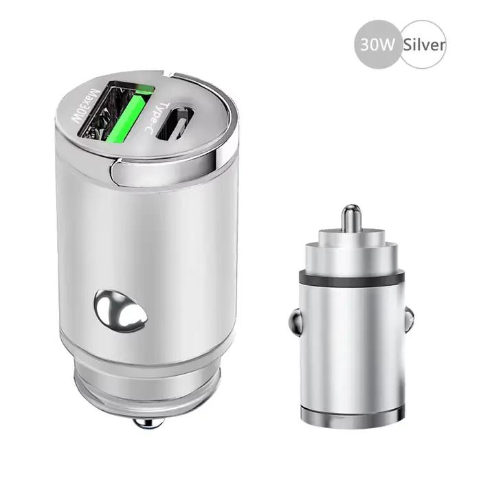 Mini chargeur de voiture allume-cigare 100W, charge rapide pour iPhone QC3.0, mini PD USB Type C, ch