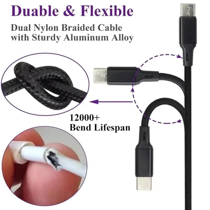 Câble de chargement multiple USB 2 en 1, cordon de téléphone multiple USB C