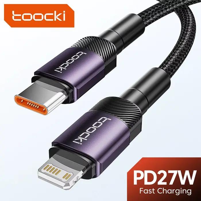 Toocki PD 27W USB C vers câble iP pour iPhone 14 13 12 11 Pro XS Type C