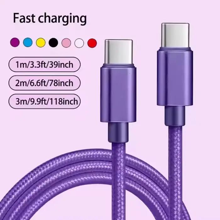 66W 5A USB C à Type C câble de données de Charge rapide USB