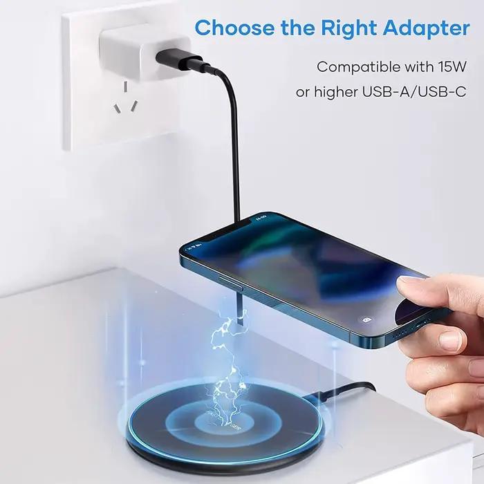 Chargeur sans fil, charge rapide par induction. Compact et portable