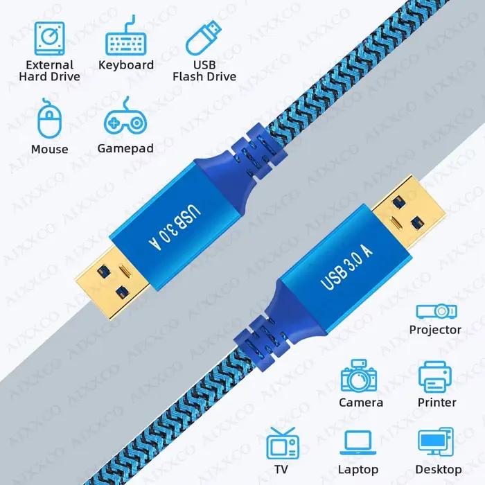 AIXXCO USB vers USB câble d'extension Type A mâle