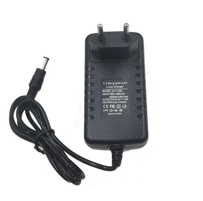 Chargeur de batterie Li-ion 29.4V 1A pour batterie 25.2V 25.9V