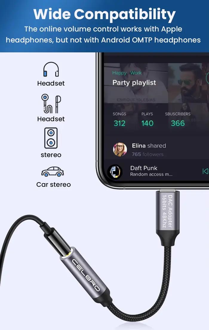 Pour Iphone 3.5 Mm adaptateur Lightning Cat L à 3.5mm Jack Aux câble Audio