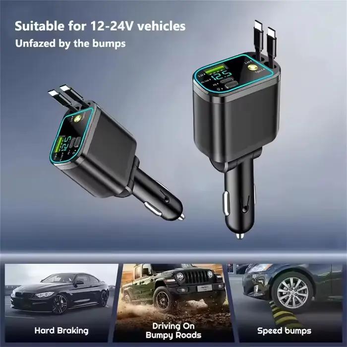 Chargeur de voiture rétractable 4 en 1