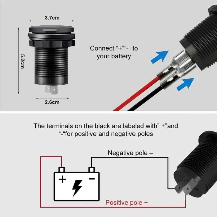 Prise de chargeur de voiture 12V/24V USB C 30W PD