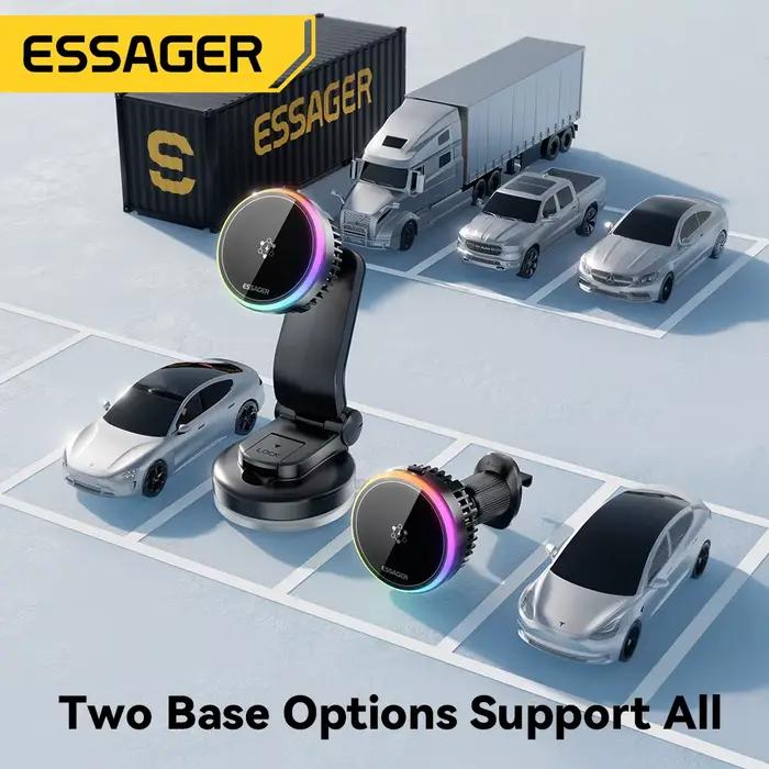 Essager 15W refroidissement par glace magnétique sans fil chargeur de voiture pour iPhone 16 Huawei Xiaomi MacSafe
