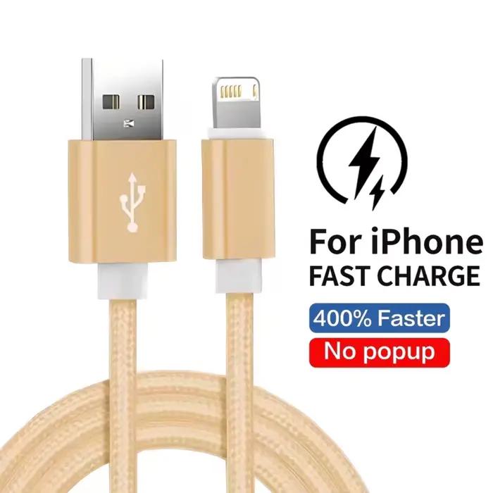 Câble USB de Charge rapide pour iPhone 14 13 12 11 Pro Max XS XR X 8 7 6S 6 Plus SE câbles de données USB