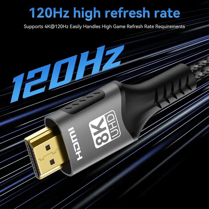 Câble HDMI 8K haute vitesse 48Gbps HDMI 2.1 Blanc pour Moniteur PS4/PS5 Xbox Occasions Spéciales