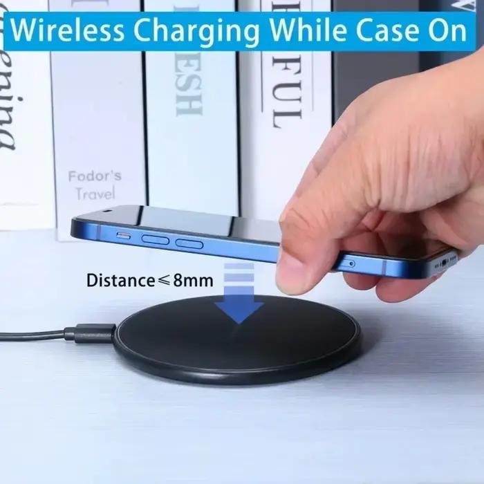 Station de charge rapide sans fil à induction LED pour Apple iPhone 17 16 15 14 Pro Max Samsung S22 S21 S10 S9 Note Huawei