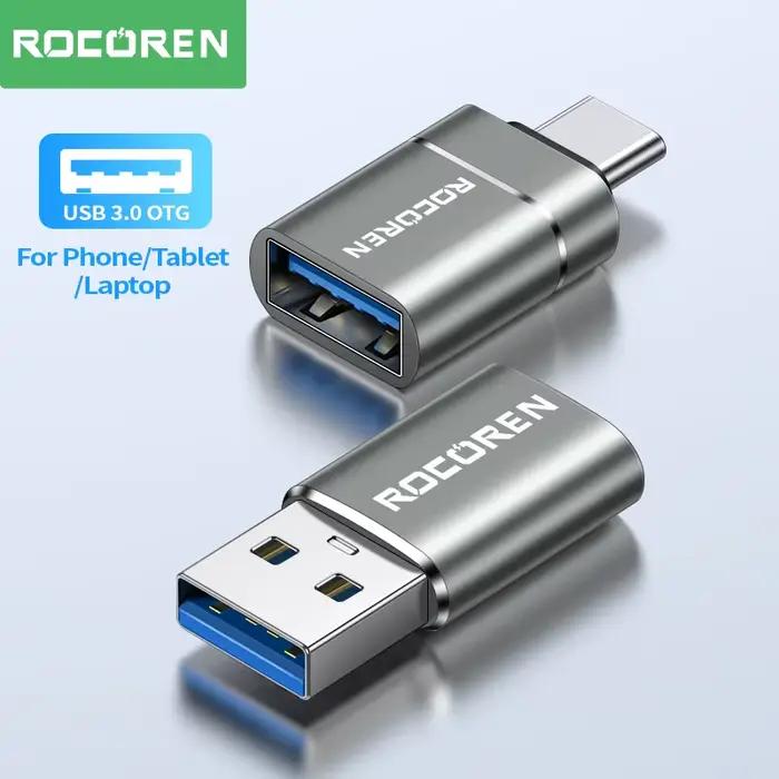 Adaptateur USB Type C OTG pour Transfert de Données Rapide Compatible avec Macbook Samsung S22 S20 Xiaomi Blanc Jaune Orange