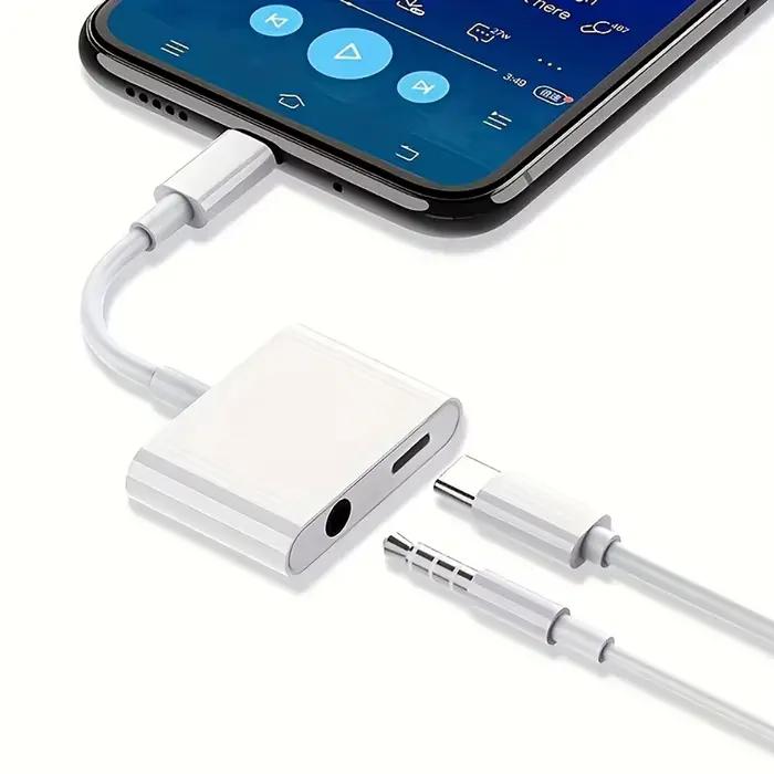 Câble de charge et adaptateur audio 2 en 1 Lightning vers prise jack 3