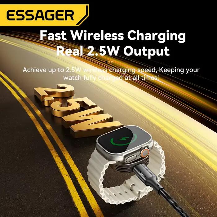 Essager chargeur sans fil magnétique pour Apple Watch 9 8 7 6 5 4 3 SE Station de charge Ultra rapide double Port montre