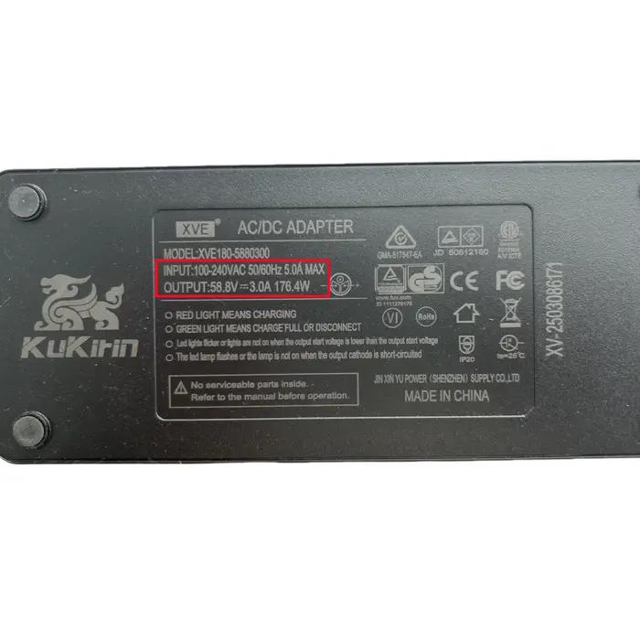 Chargeur lithium 58,8V 2,0A d'origine pour trottinette électrique Kukirin G2 Master, pièces de rechange pour chargeur de batterie Kugoo Kirin G2master