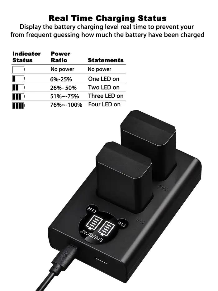 Batterie NP-FW50 NP FW50 + Chargeur double USB LED pour Sony A6000 A6400 A6300 A6500 A7 A7II A7RII A7SII A7S A7S2 A7R