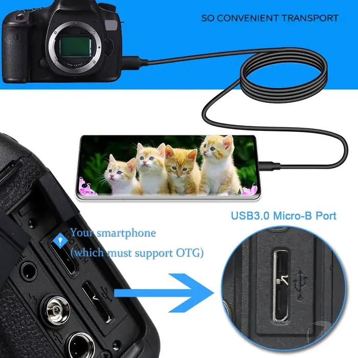 Câble OTG pour téléphone portable type-c vers appareil photo USB3.0