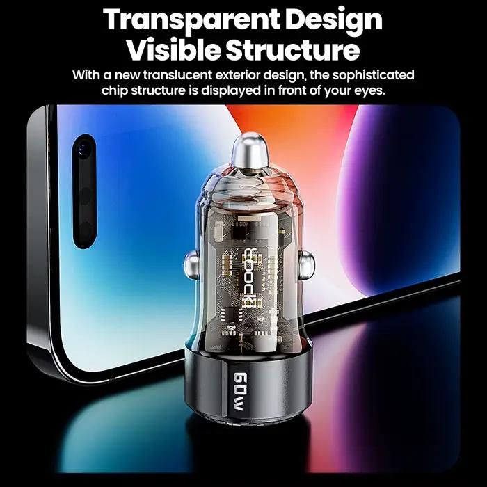 Toocki 60W USB chargeur de voiture Charge rapide QC PD SCP 6A USB Type C