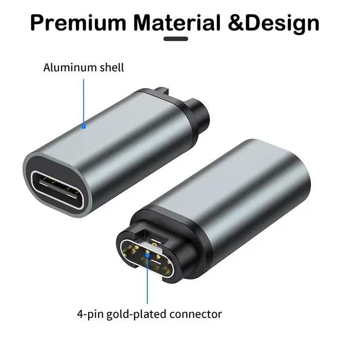 Adaptateur de charge portable Type C/Micro USB/iOS pour montre connectée Garmin Fenix 8 7 7S 7X 6 6S 6X 5 5S 5X Venu 2