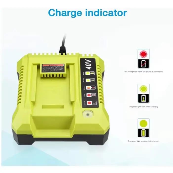 Chargeur double pour batterie lithium Ryobi 40V compatible avec OP401 OP403 modèle OP4015 OP4026 OP4026A OP4030 OP4040 OP4050A occasions spéciales bricolage construction artisanat
